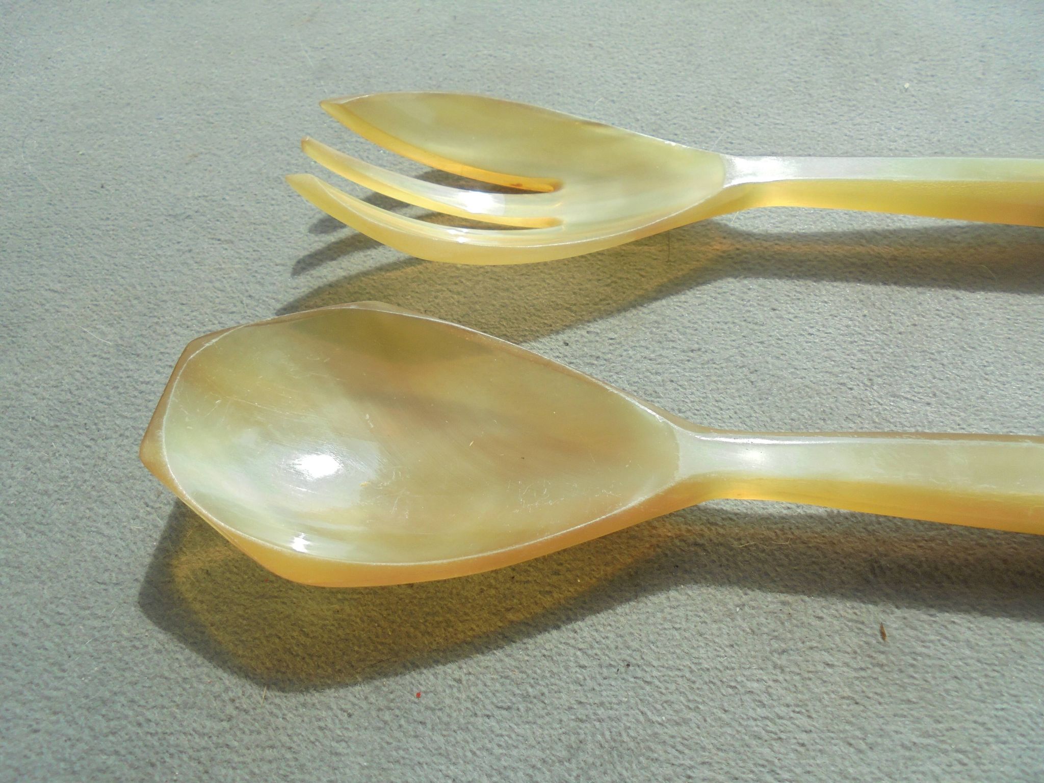 Art deco horn salad servers