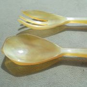 Art deco horn salad servers