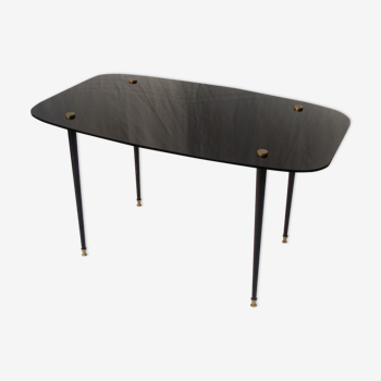 Black glass coffee table 1950