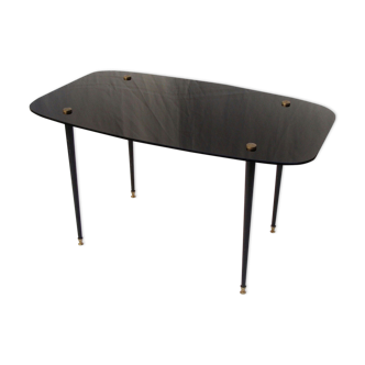Black glass coffee table 1950