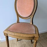 Louis XVI armchair with patina and antique velvet
