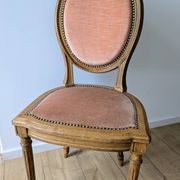 Louis XVI armchair with patina and antique velvet