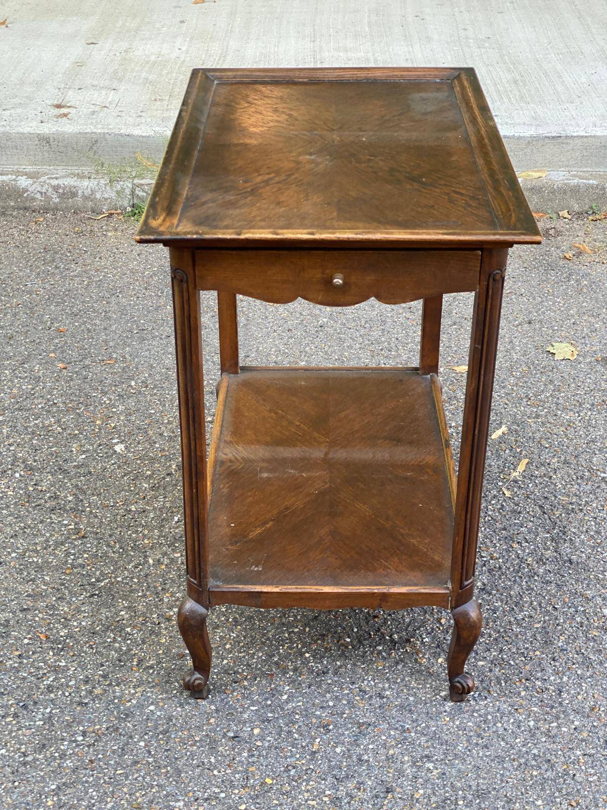 Louis XV side table with 2 drawers in solid wood from the 19th century