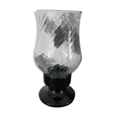 Bougeoir en verre base noire