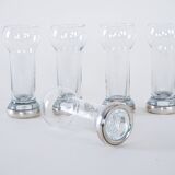 Set of five glasses, Italian design, 1970s, made in Italy