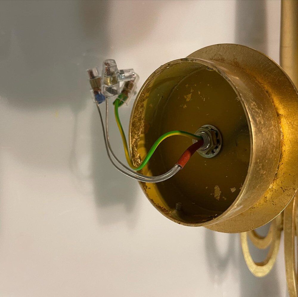 Gold gilded murano glass sconces, set of 3