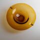 Amber Murano Glass Bowl, Large Vintage 1970s Italian Mid-Century with Bubbles