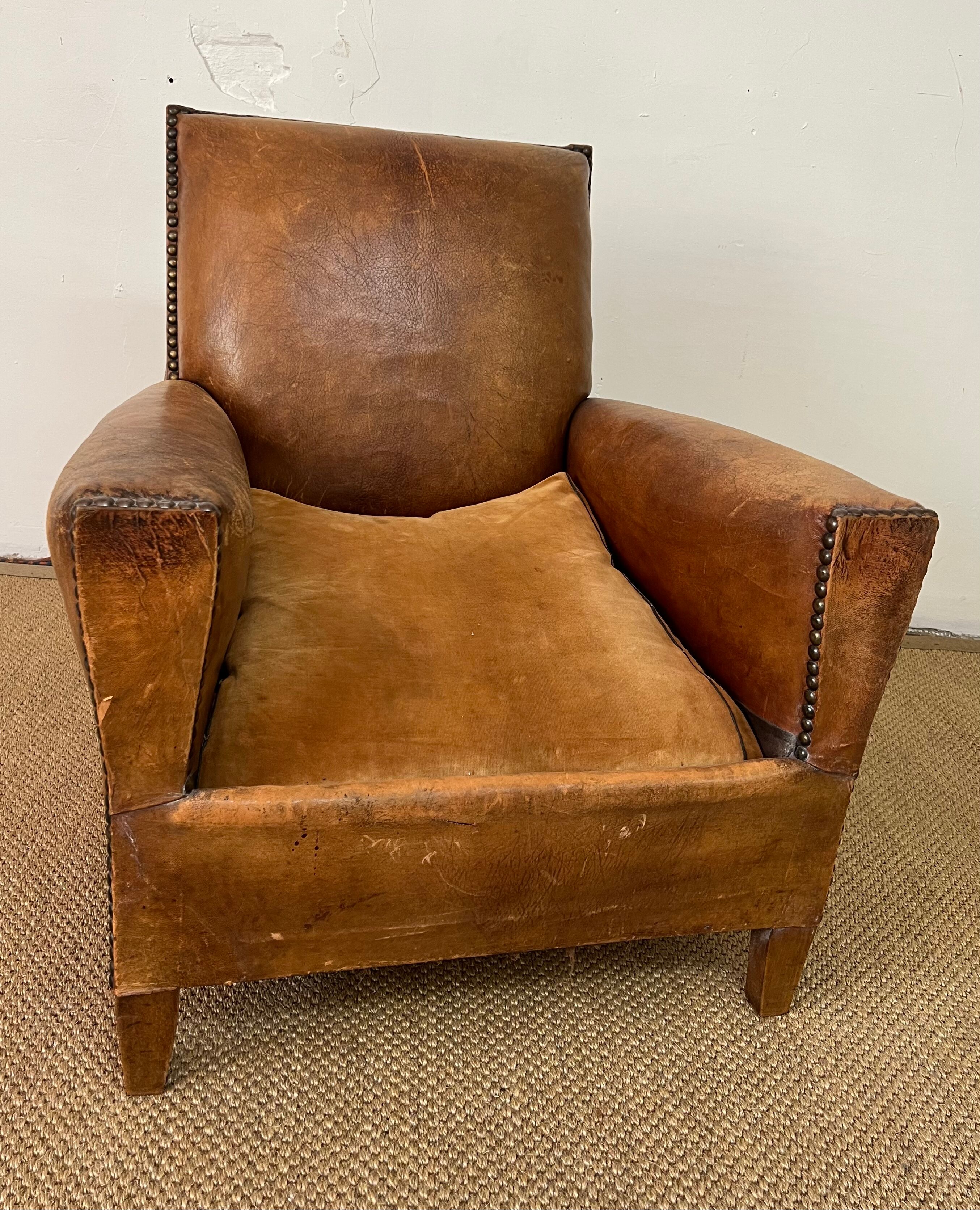 Leather club chair