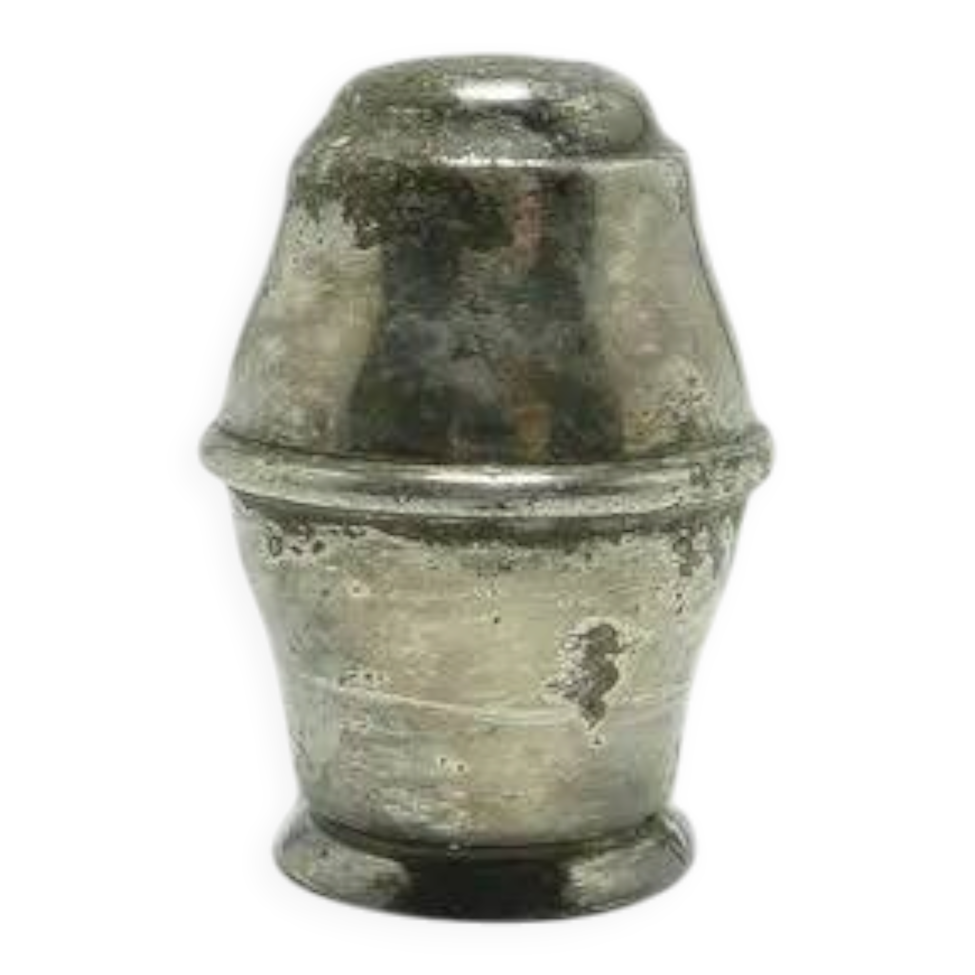 AAB Salt Shaker Art Deco, Silver Plated Brass, Belgium, 1930s