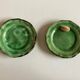 Pair of glazed clay plates with XXS Dieulefit 1950 gadroons