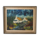 Tableau "les chaumières à la charrette" huile sur toile