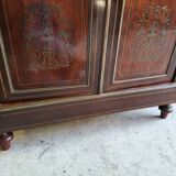 Napoleon iii library showcase with brass marquetry in mahogany from the 19th c. n°1