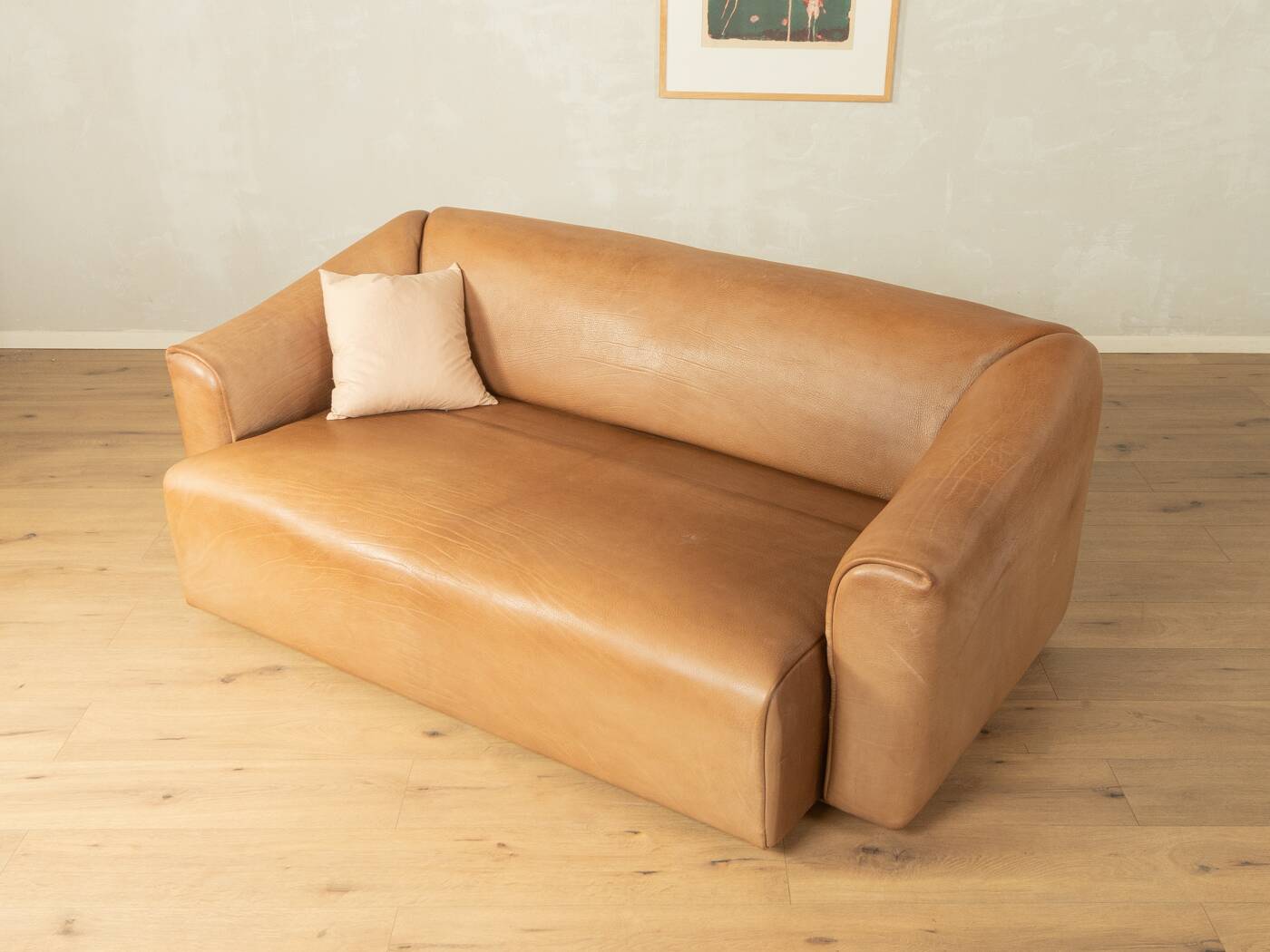 DS-47 three-seater sofa from the 1970s by de Sede in natural light brown nappa leather