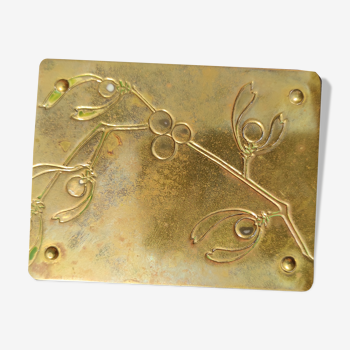 Brass art nouveau stamp box