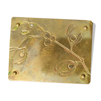 Brass art nouveau stamp box