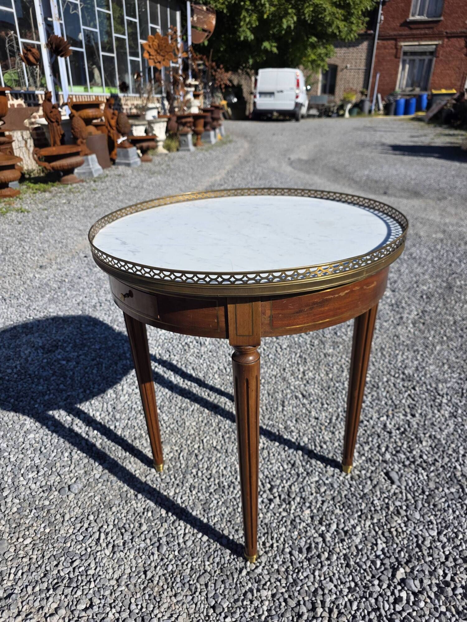 Louis XVI style bouillotte table in mahogany