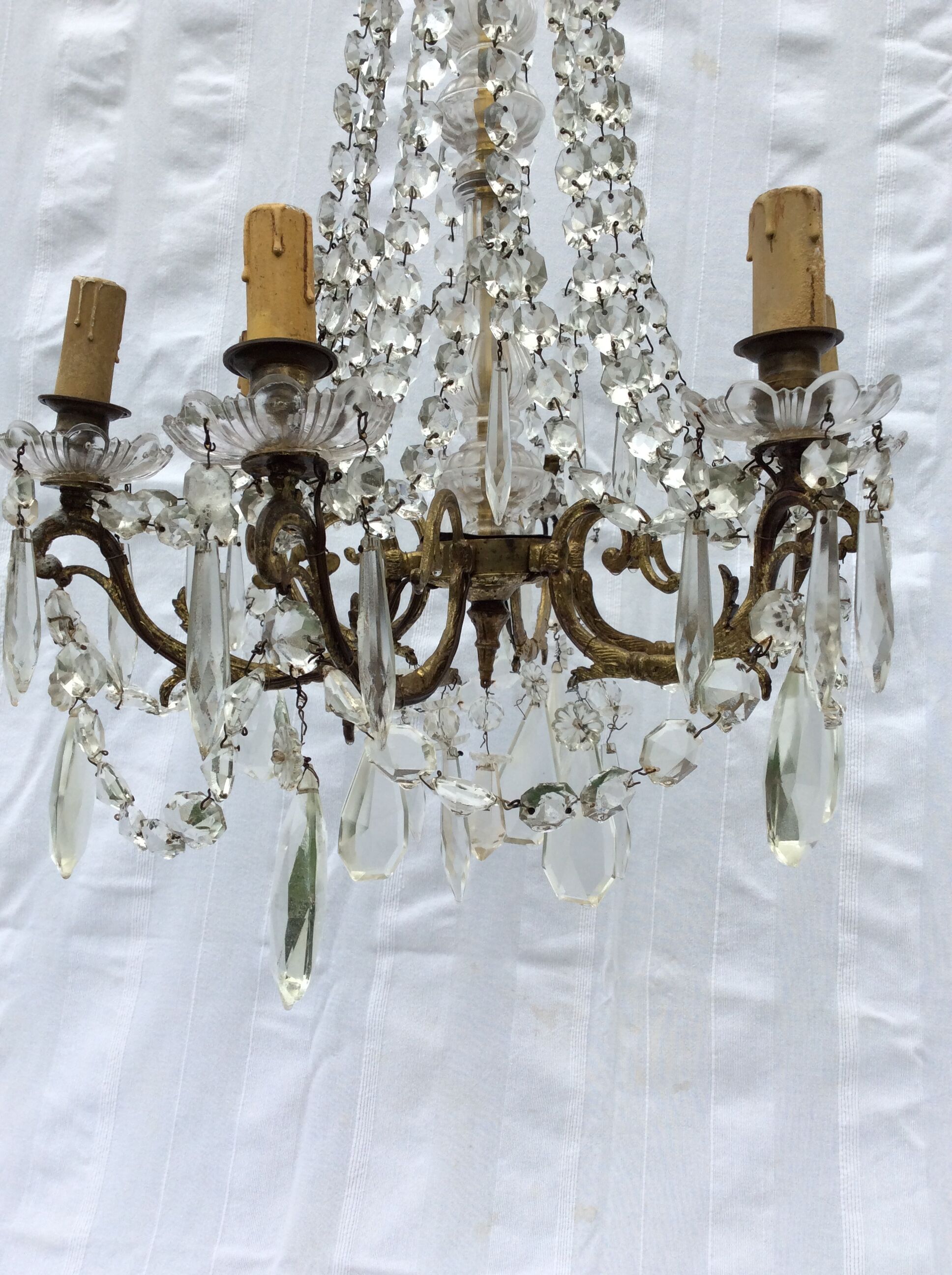 Chandelier in bronze and Crystal