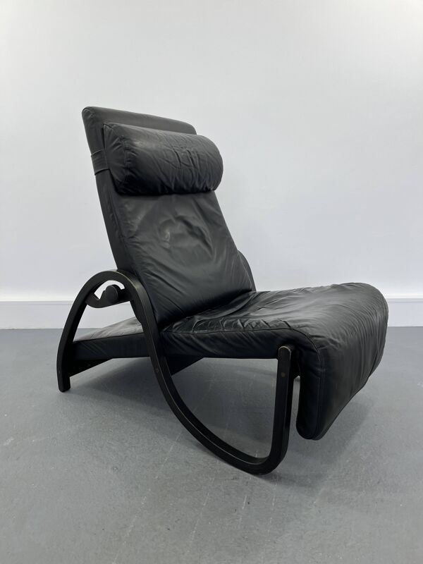 Fauteuil sinus en cuir noir de westnofa, 1970s