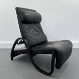 Fauteuil sinus en cuir noir de westnofa, 1970s