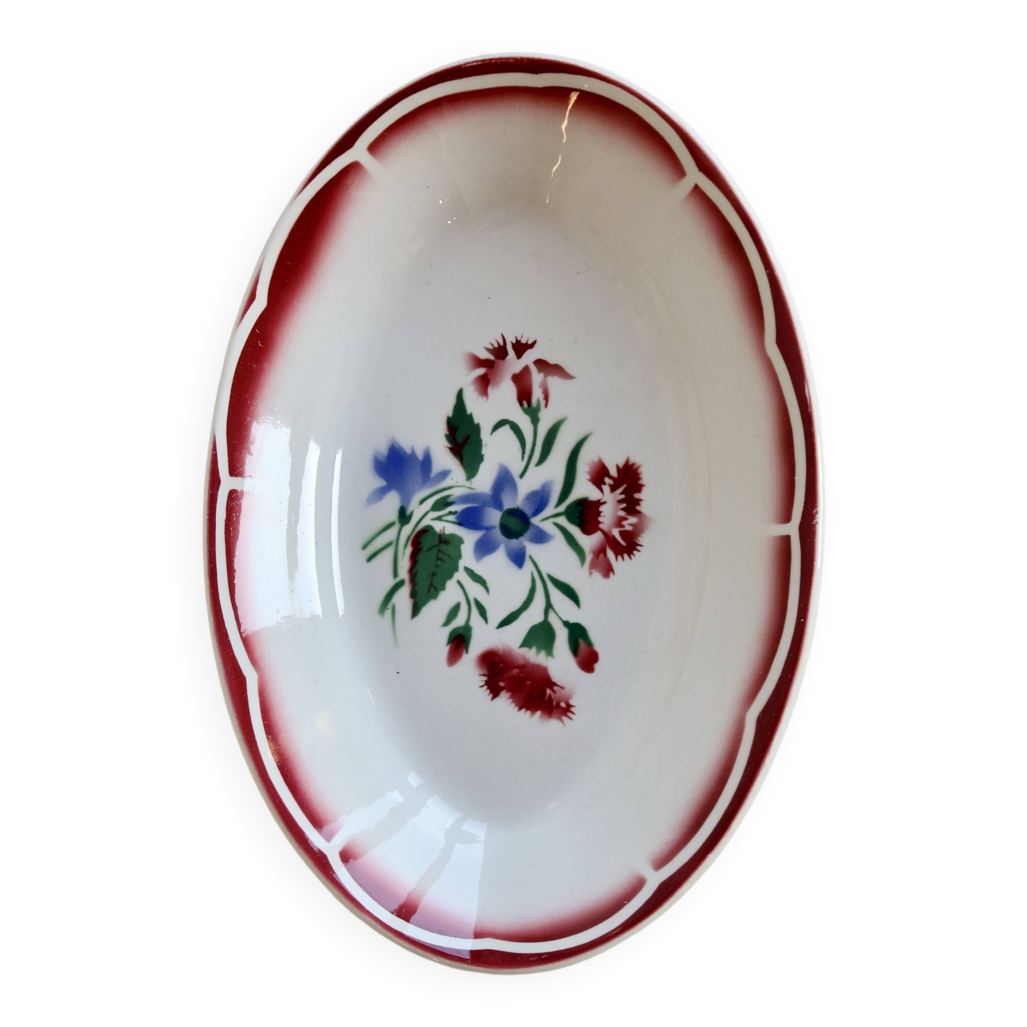 Old Ravier faience Sarreguemines Digoin - José model - Floral decoration