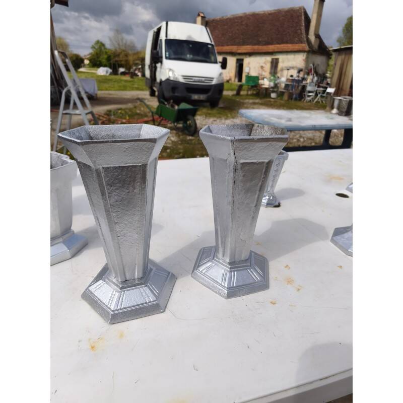Set of aluminium vases from the 1930s.