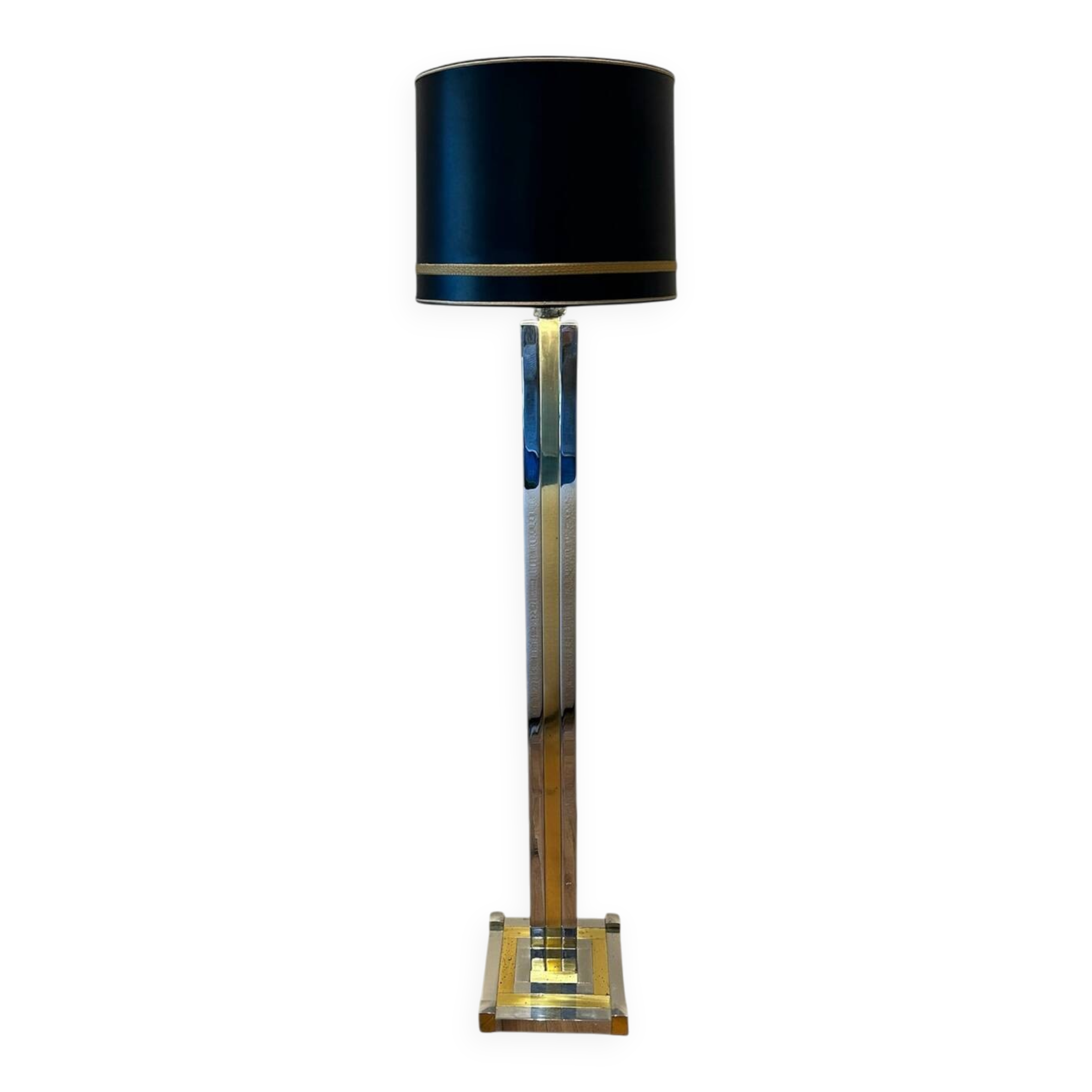 Willy Rizzo bicolor Chrome and gold floor lamp lumica