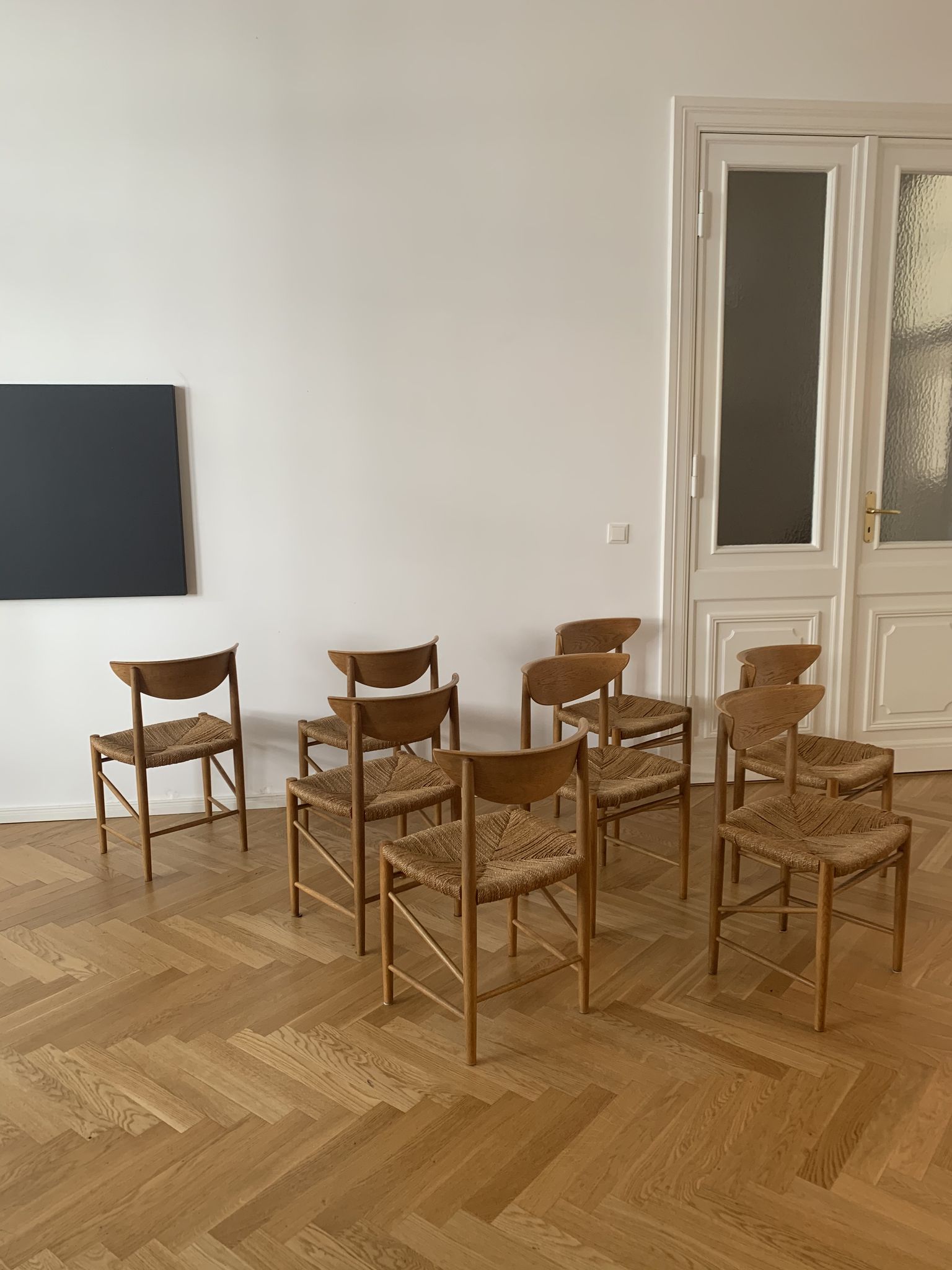 Set of 8 oak dining chairs model 316 by Peter Hvidt & Orla Mølgaard Nielsen for Søborg Mobler