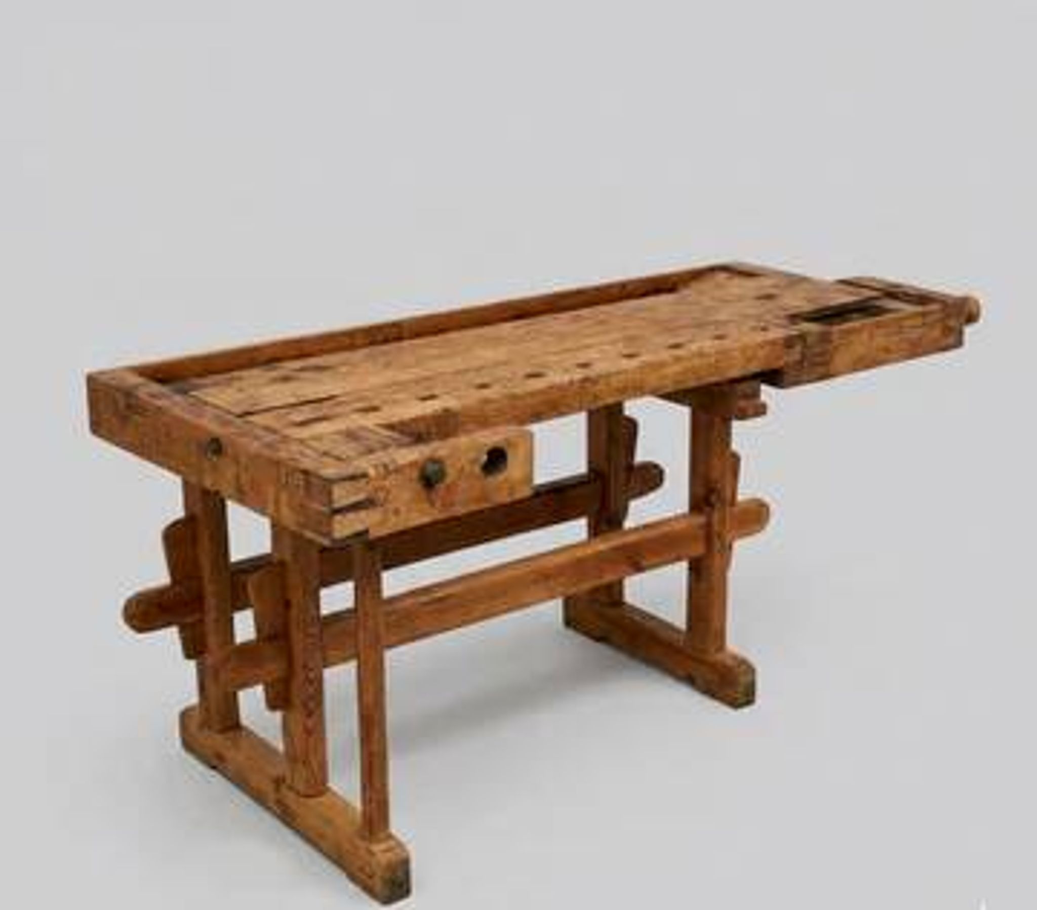 Établi industriel vintage en bois pour menuisier