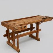 Établi industriel vintage en bois pour menuisier