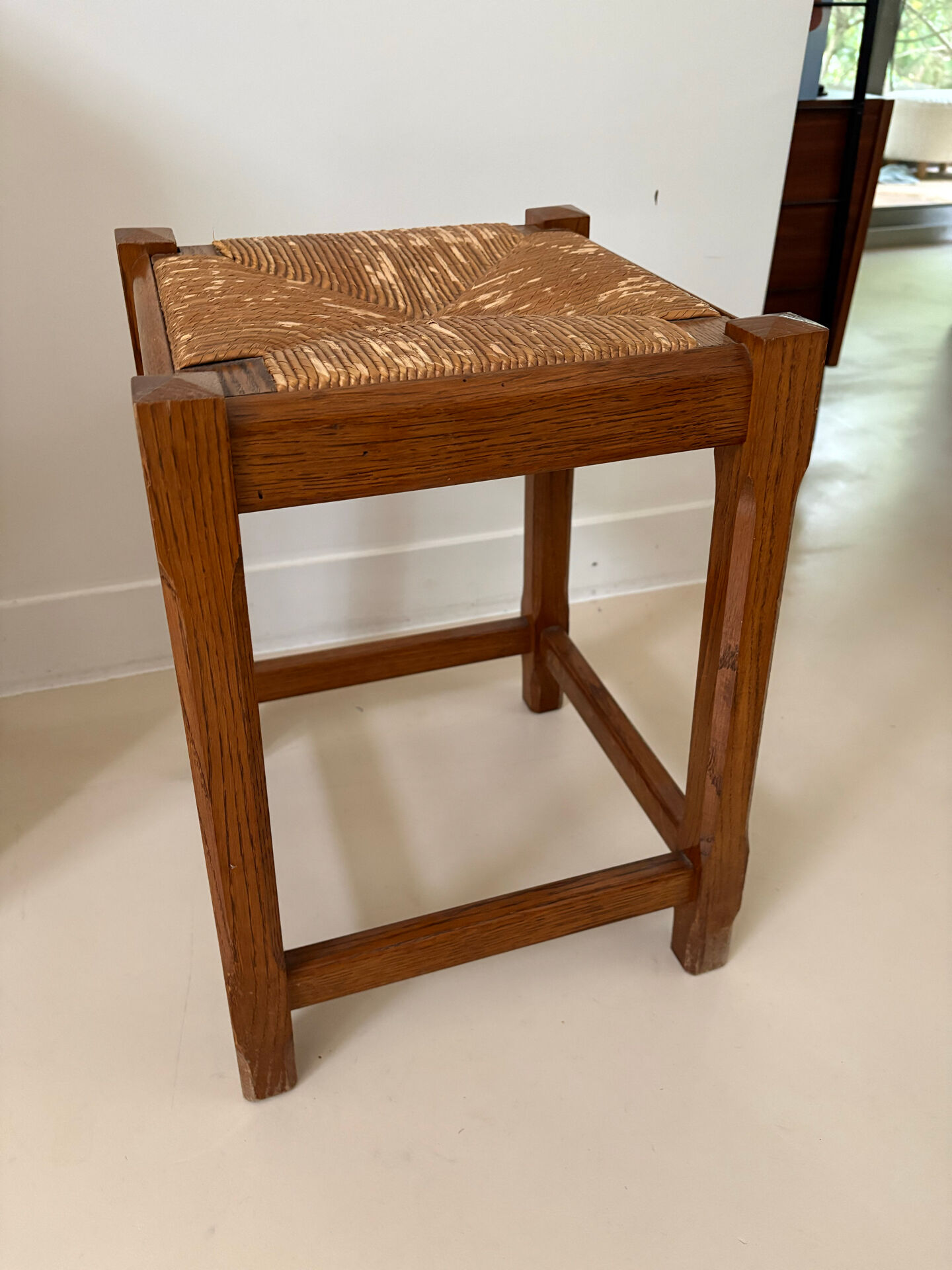 Solid oak stool
