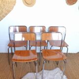 5 Marbled brown formica chairs