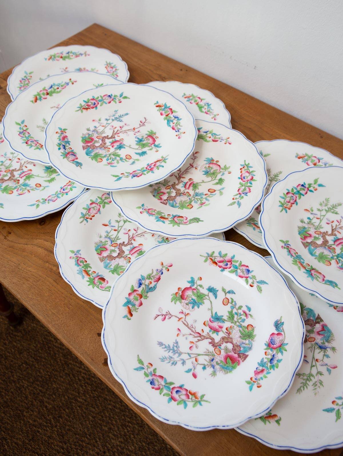 Set of 10 English Minton "Indian Tree" dinner plates 1851