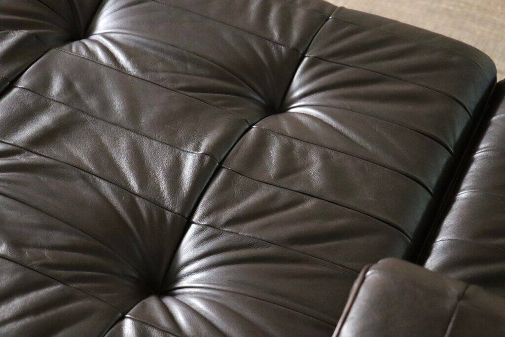 De Sede DS-88 modular sofa in dark brown patchwork leather, Switzerland 1970s