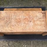 Ancient brutalist chest carved wind rose