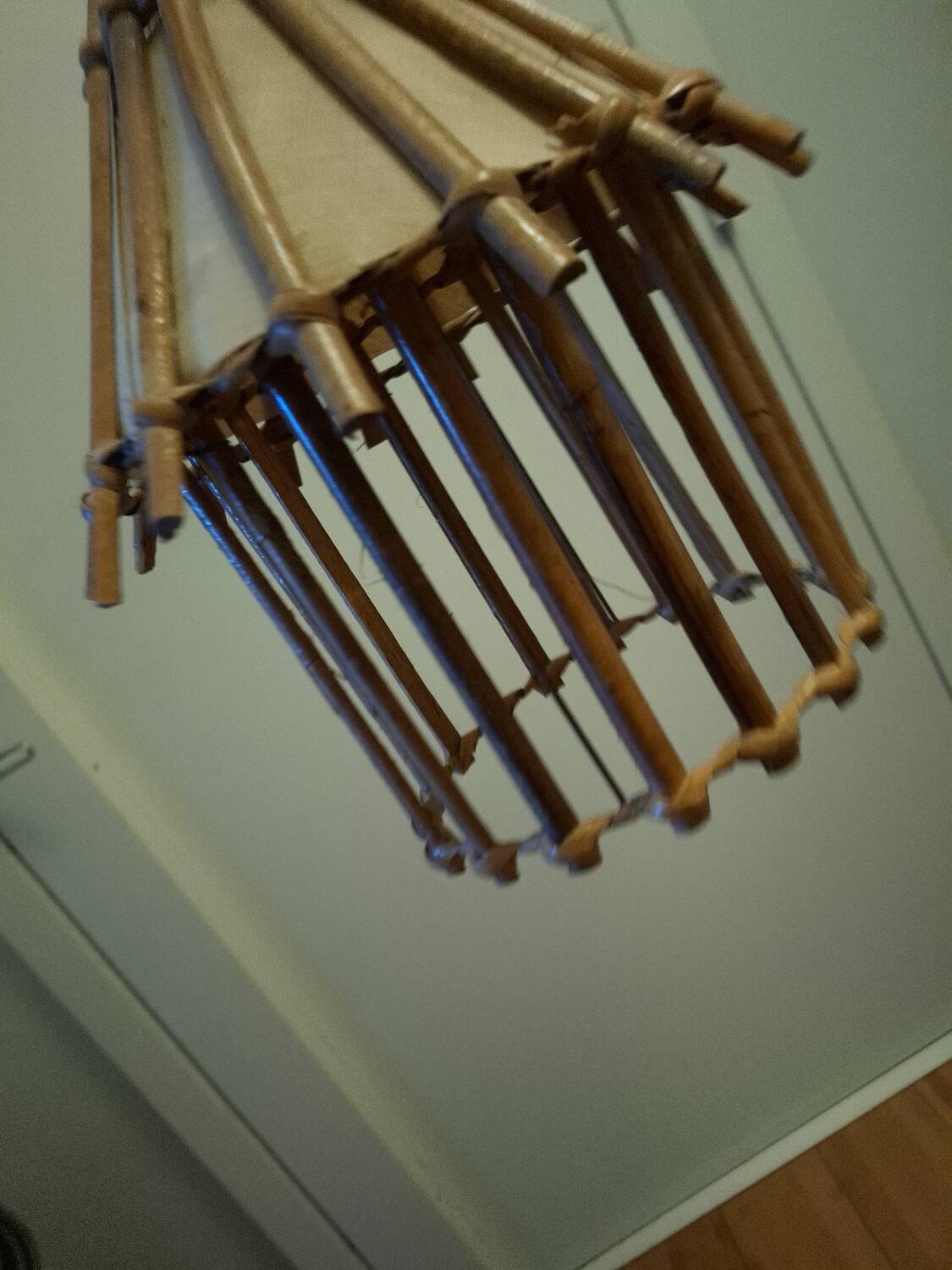 Vintage 60s rattan pendant light