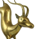 Vintage gazelle antelope brass copper statue sculpture deer 32cm