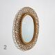 Wall mirror with rattan frame, 1950s