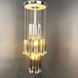 Vintage chromed cascading chandelier, 1970s