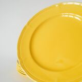 Set of 6 Badonviller lemon yellow dessert plates, 1960