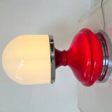 Red plastic table lamp