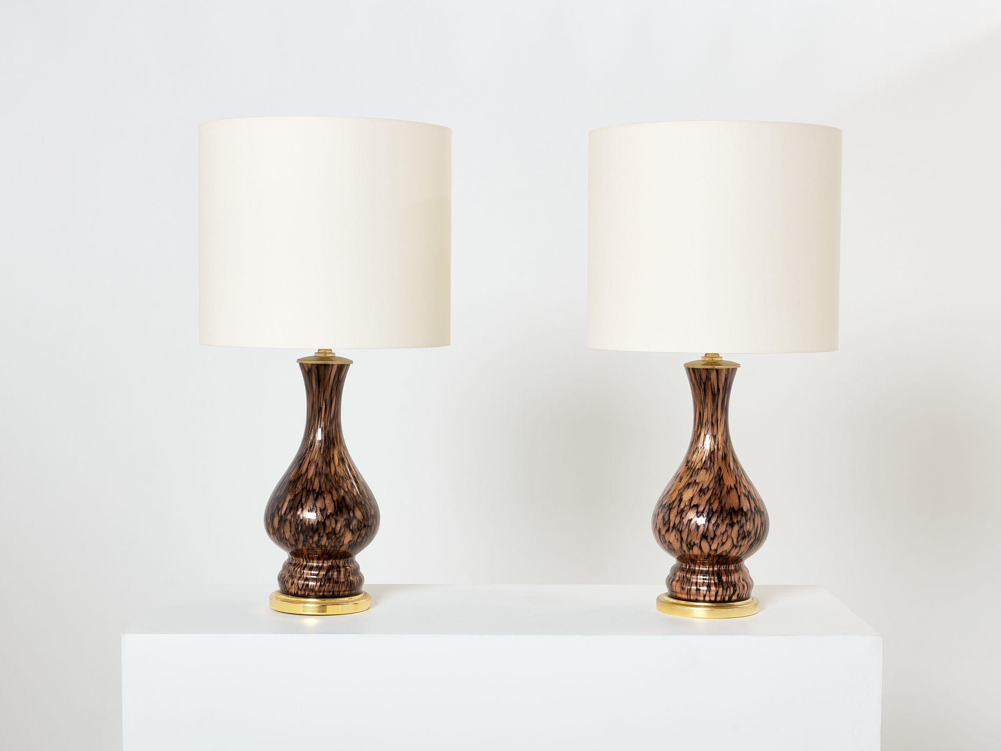 Pair of glass lamps Murano by Vincenzo Nason 1960