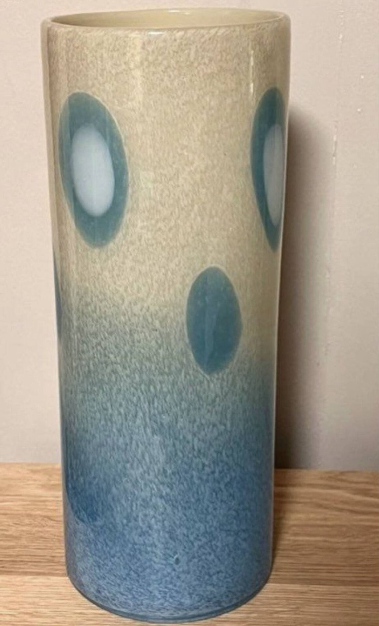 Vintage Murano blown glass roll vase – 1970s