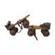 Wooden and metal roller skates
