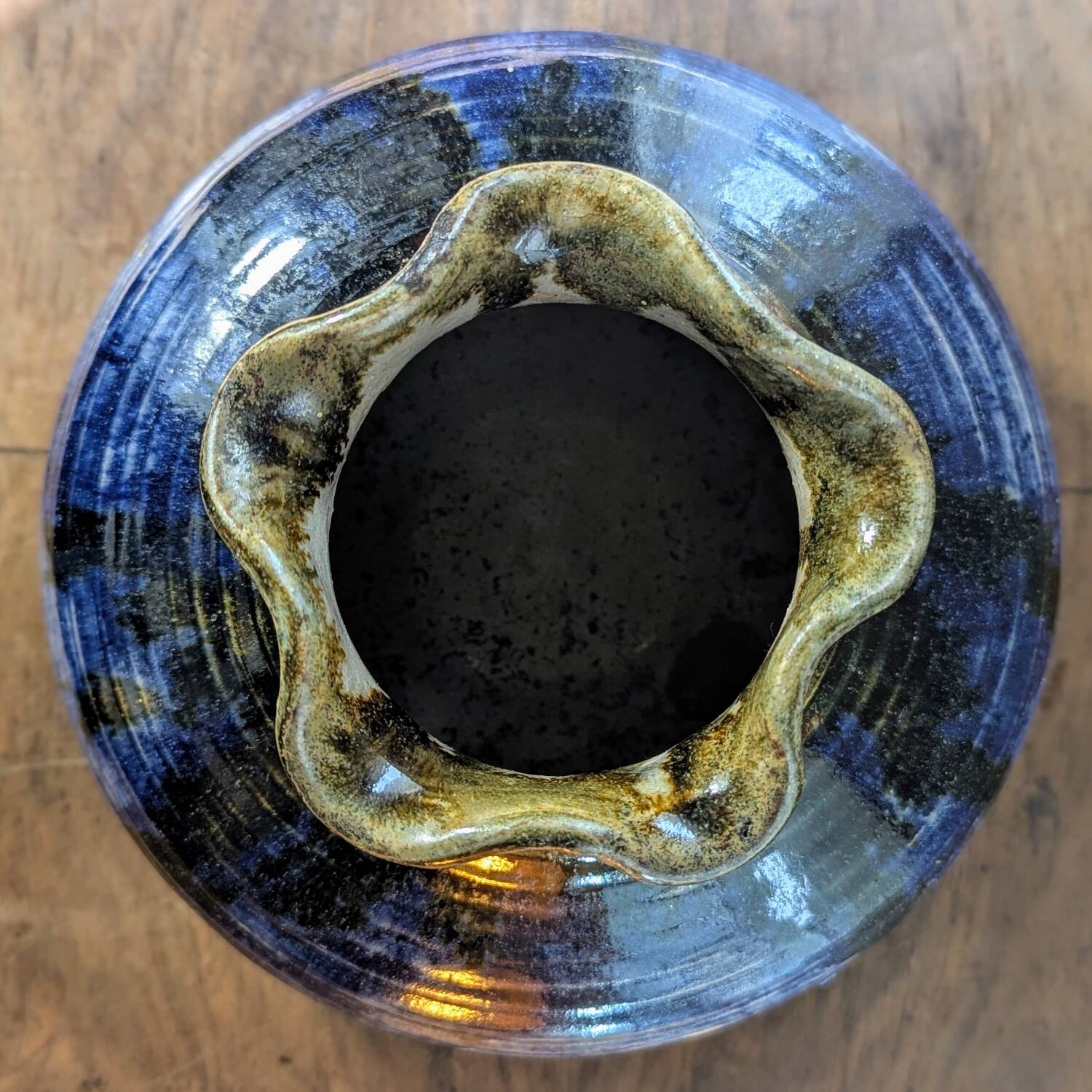 Lucien Talbot-Foucher La Borne vase in blue-brown glazed stoneware