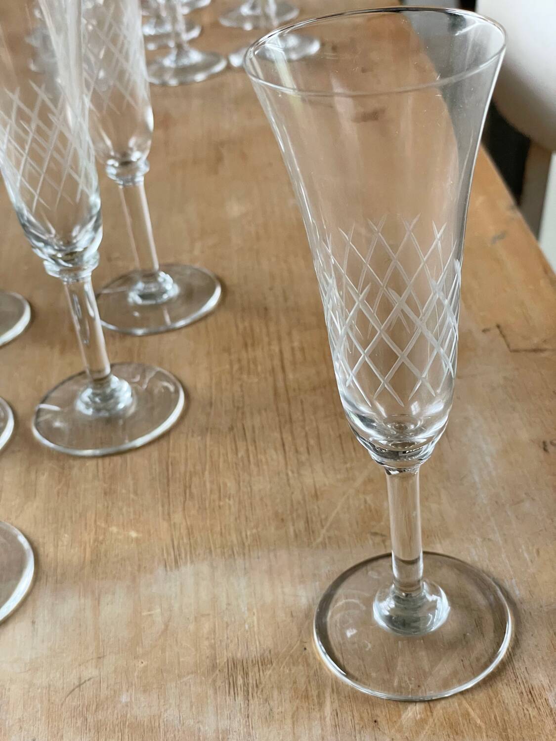 Set of 37 crystal glasses from the 50s