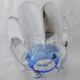Orrefors Mayflower - Vase 8 Pétales De Cristal Reflets Bleus Vintage