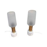 A pair of bedside lamps with a marble base, VEB Narva Leuchtenbau Lengefeld Germany, 1960s.