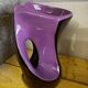 Free-form vase in iridescent black and mauve ceramic, Germany 1960