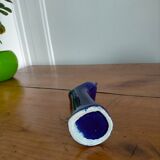 Hand navy blue ceramic vase