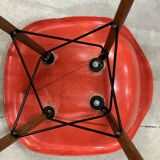 Set of 6 vintage red DSW chairs by Charles and Ray Eames